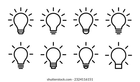 Lamp icon set illustration. Light bulb sign and symbol. idea symbol.