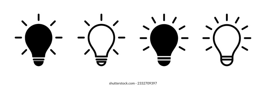Lamp icon set illustration. Light bulb sign and symbol. idea symbol.
