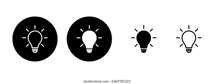 Lamp icon set illustration. Light bulb sign and symbol. idea symbol.