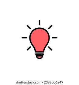 Ilustración del conjunto de iconos de la lámpara. Signo y símbolo de la bombilla. símbolo de idea.