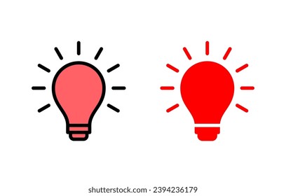 Ilustración del conjunto de iconos de la lámpara. Signo y símbolo de la bombilla. símbolo de idea.