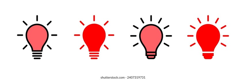 Lamp icon set illustration. Light bulb sign and symbol. idea symbol.