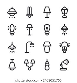 Icono de la lámpara aislado en blanco