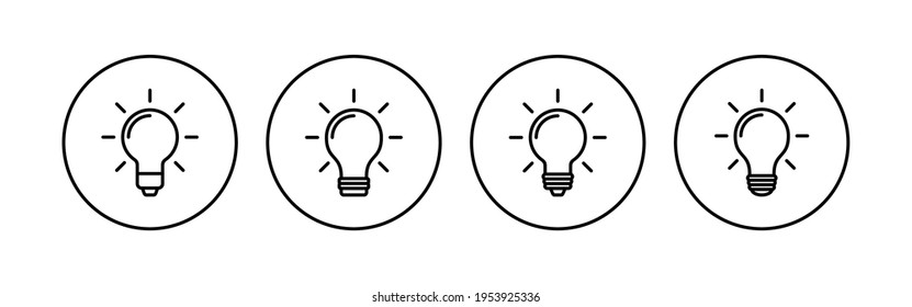 Lamp icon set. Light bulb icon vector. idea symbol.