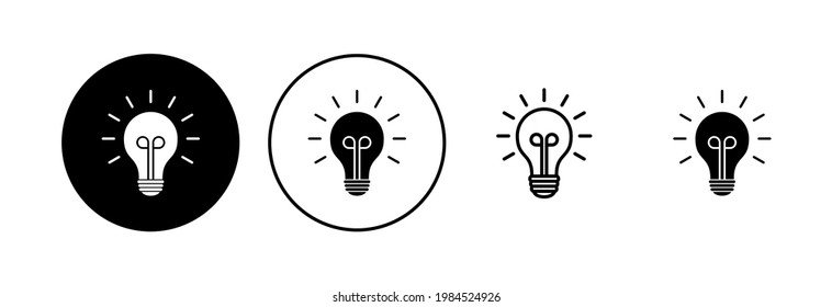 Lamp icon set. Light bulb icon vector. idea symbol.