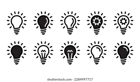 Lamp icon set. light bulb icons collection. Vector
