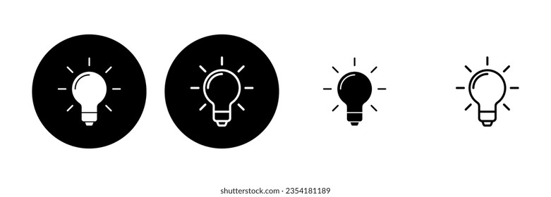 Lamp icon set. Light bulb icon vector. idea symbol.