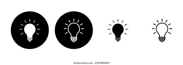 Lamp icon set. Light bulb icon vector. idea symbol.