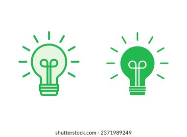 Conjunto de iconos de la lámpara. Vector de icono de la bombilla. símbolo de idea.
