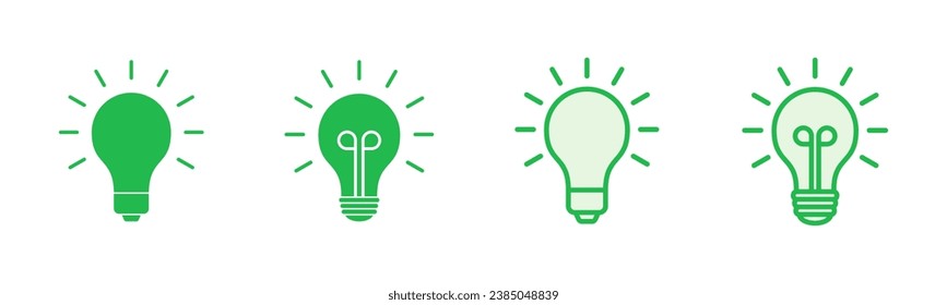 Lamp icon set. Light bulb icon vector. idea symbol.