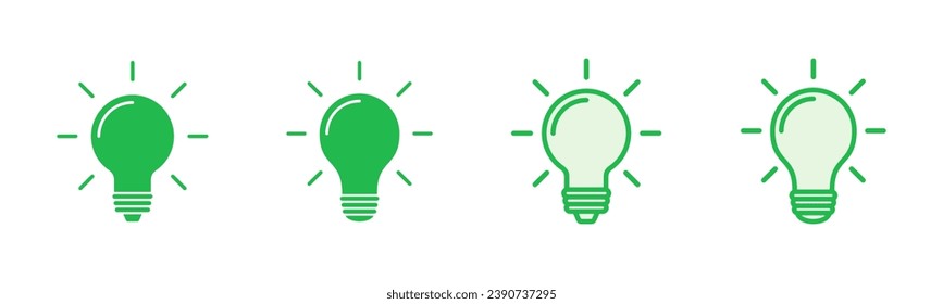 Conjunto de iconos de la lámpara. Vector de icono de la bombilla. símbolo de idea.