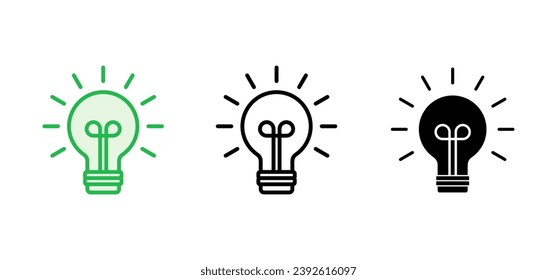 Lamp icon set. Light bulb icon vector. idea symbol.