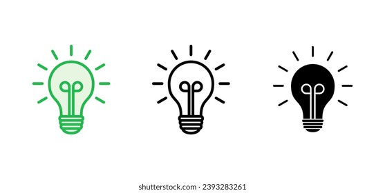 Lamp icon set. Light bulb icon vector. idea symbol.