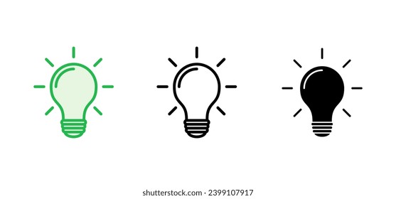 Conjunto de iconos de la lámpara. Vector de icono de la bombilla. símbolo de idea.