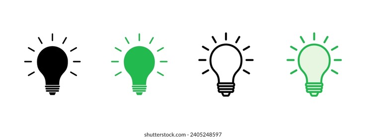 Lamp icon set. Light bulb icon vector. idea symbol.