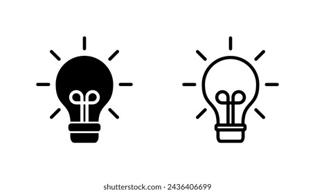 Lamp icon set. Light bulb icon vector. idea symbol.