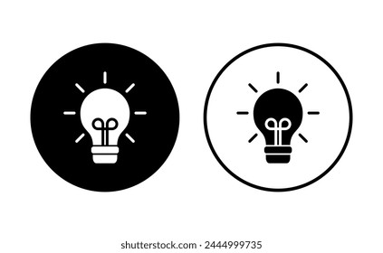 Lamp icon set. Light bulb icon vector. idea symbol.