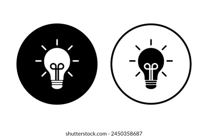 Lamp icon set. Light bulb icon vector. idea symbol.