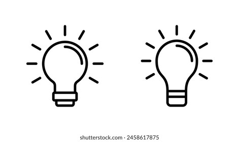 Lamp icon set. Light bulb icon vector. idea symbol.