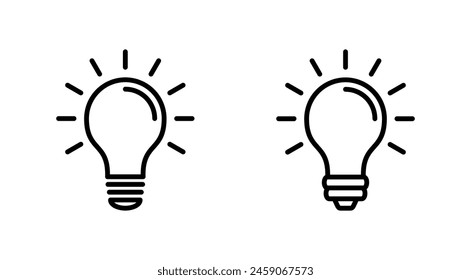 Lamp icon set. Light bulb icon vector. idea symbol.