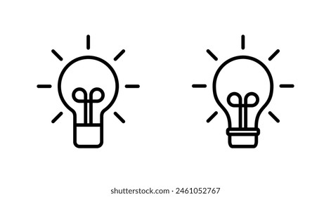 Lamp icon set. Light bulb icon vector. idea symbol.