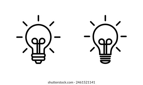 Lamp icon set. Light bulb icon vector. idea symbol.