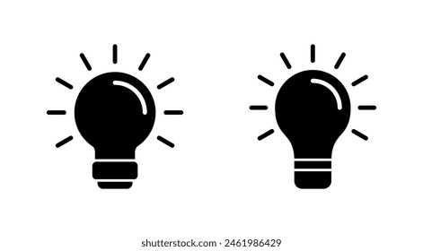 Lamp icon set. Light bulb icon vector. idea symbol.