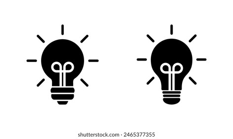 Conjunto de iconos de lámpara. Icono de la bombilla Vector.