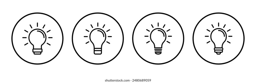 Lamp icon set. Light bulb icon vector. idea symbol.