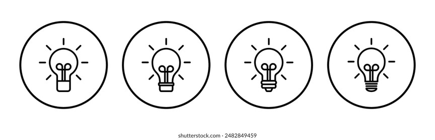 Lamp icon set. Light bulb icon vector. idea symbol.
