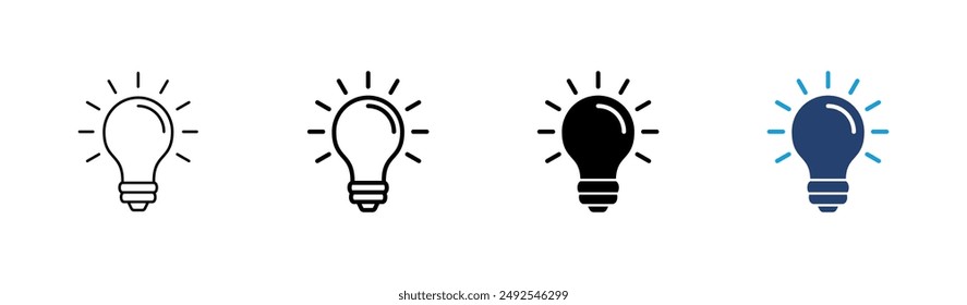 Lamp icon set. Light bulb icon vector. idea symbol.