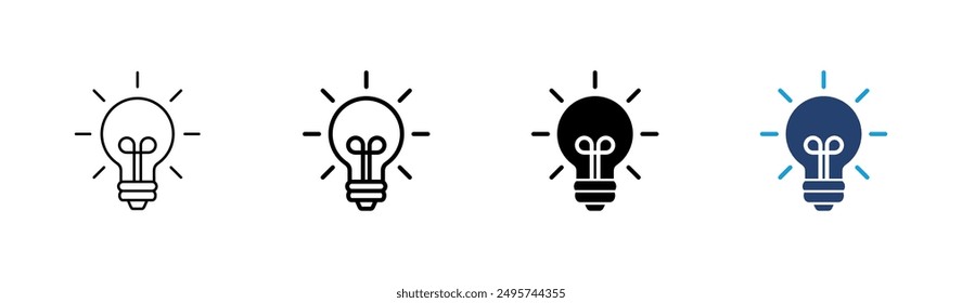 Lamp icon set. Light bulb icon vector. idea symbol.