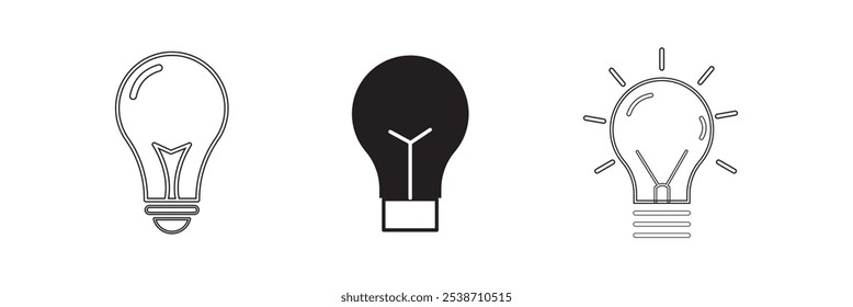 Lamp icon set. Light bulb icon vector. idea symbol.