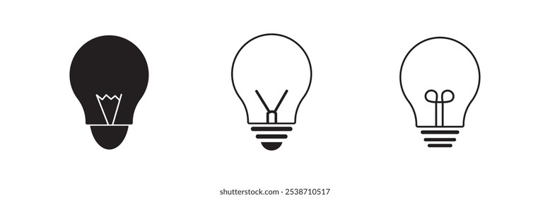 Lamp icon set. Light bulb icon vector. idea symbol.