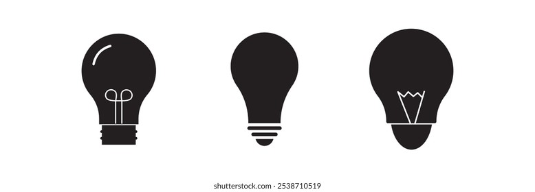 Lamp icon set. Light bulb icon vector. idea symbol.