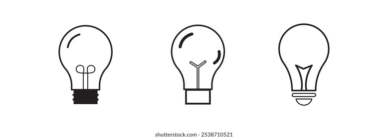Lamp icon set. Light bulb icon vector. idea symbol.