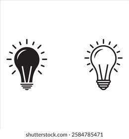 Lamp icon set. Light bulb icon vector. idea symbol.

