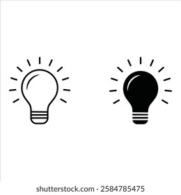Lamp icon set. Light bulb icon vector. idea symbol.
