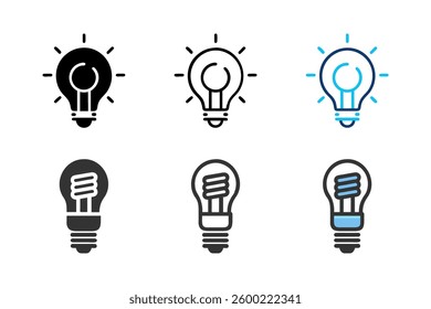 Lamp icon set. Light bulb icon vector. idea symbol.
