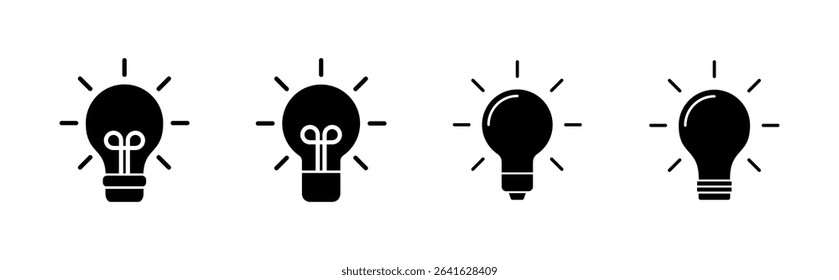 Lamp icon set. Light bulb icon vector. idea symbol.