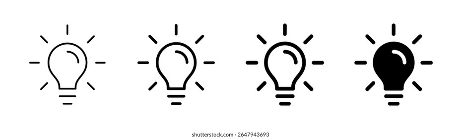 Lamp icon set. Light bulb icon vector. idea symbol
