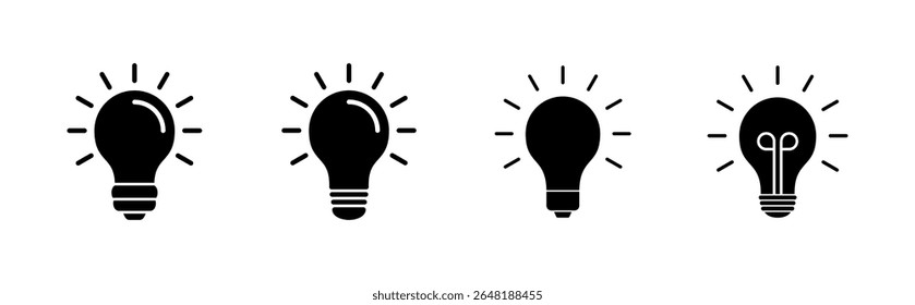 Lamp icon set. Light bulb icon vector. idea symbol.