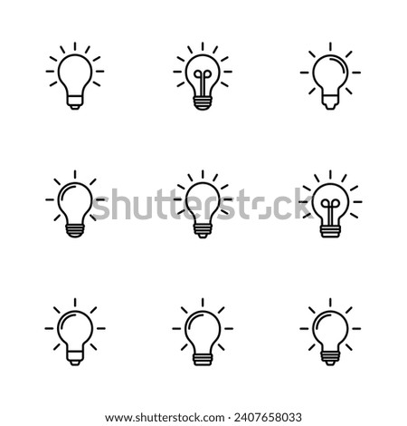 Lamp icon set. Light bulb icon vector. idea symbol.