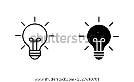 Lamp icon set. Light bulb icon vector, idea symbol, Symbol isolated white background, vector illustration, color editable.