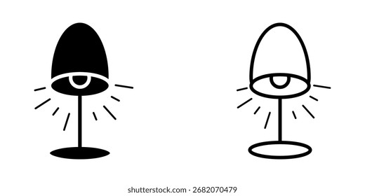 Lamp icon set on white background