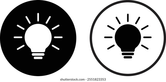 Icono de la lámpara en dos estilos aislados sobre fondo blanco. Icono de bombilla . Ilustración vectorial