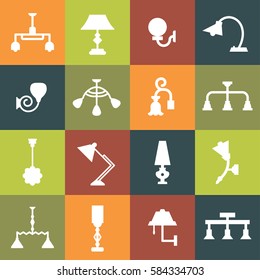 Lamp icon set. Vector design elements. It can be used as - logo, pictogram, icon, infographic element.