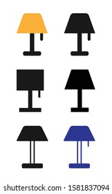 Lamp Icon Set Vector Illustration. Flat Lamp Icon Sign