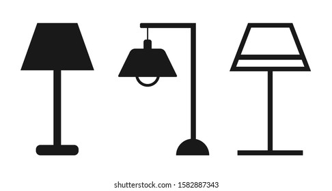 Lamp Icon Set. Vector Illustration. Flat Lamp Icon Sign – Vector