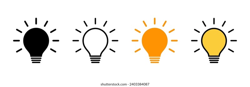 Lamp icon set vector. Light bulb sign and symbol. idea symbol.